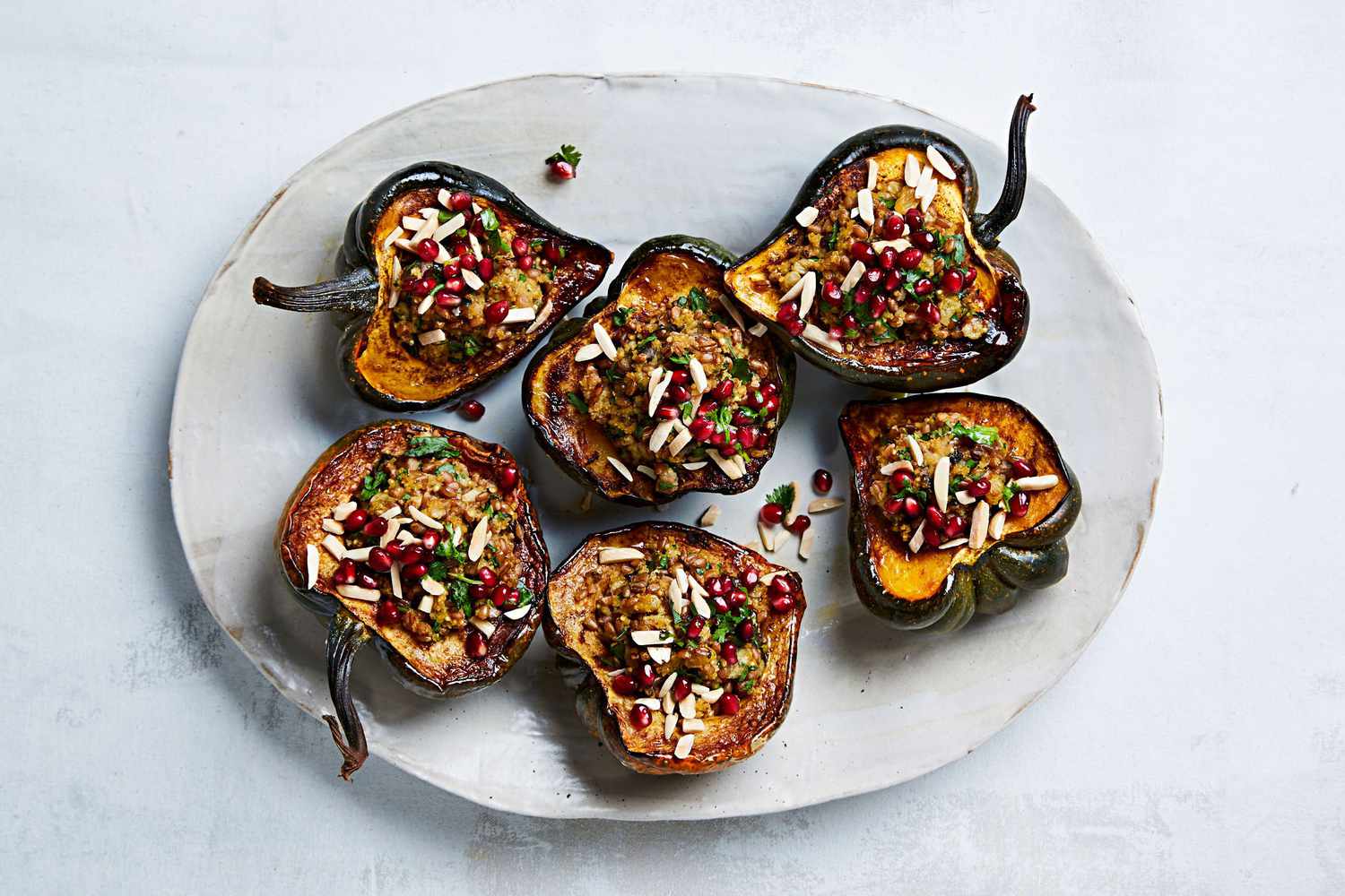 stuffed acorn squash mixed grain stuffing