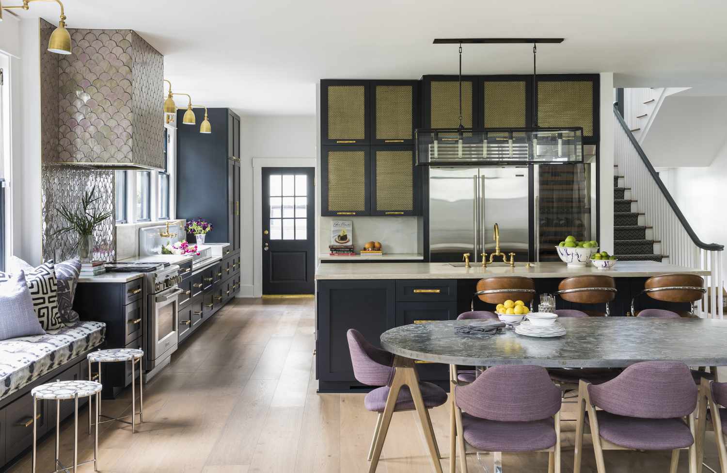 Lavender and Black Kitchen