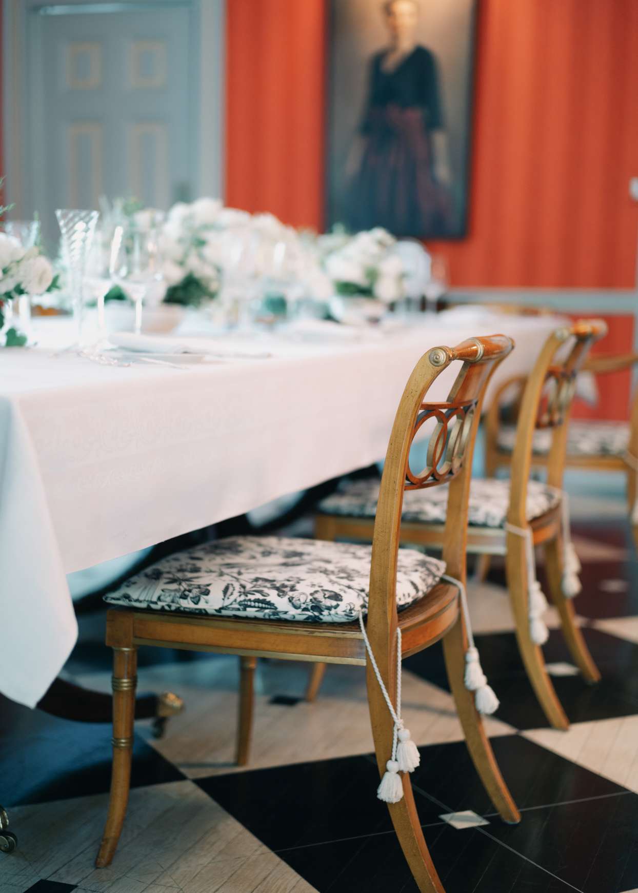 elegant table set up for wedding luncheon