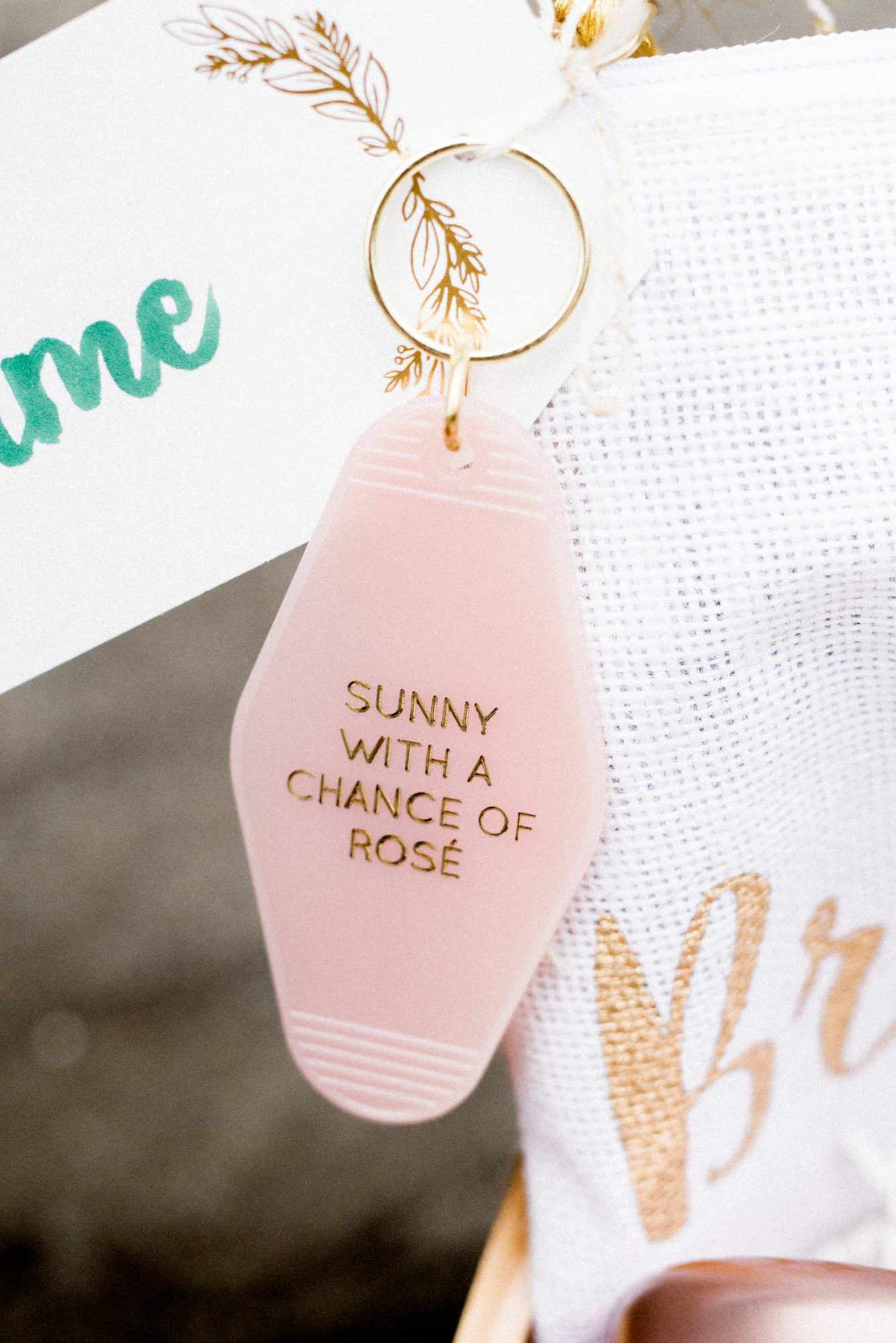 slogan keychain wedding favor