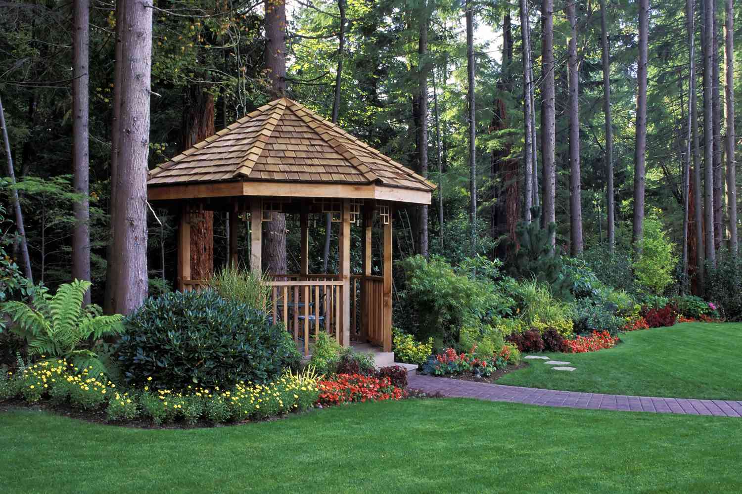cedar gazebo backyard garden