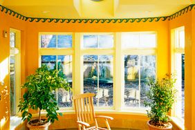 a yellow and orange room