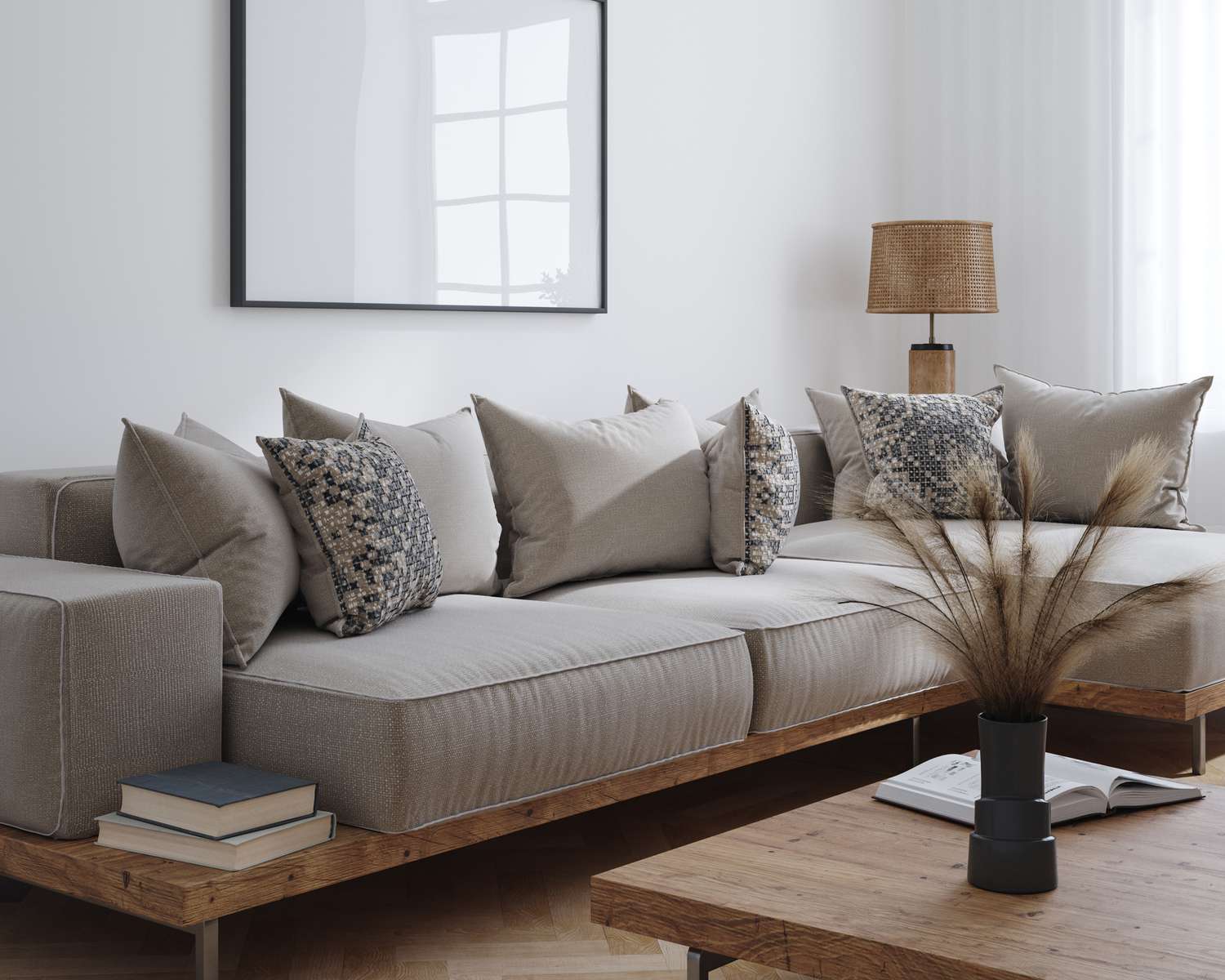 Sofa in beige living room