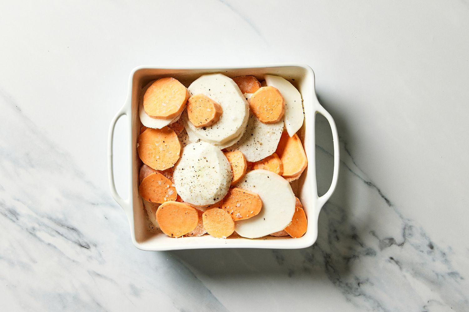 Turnip and Sweet Potato Gratin