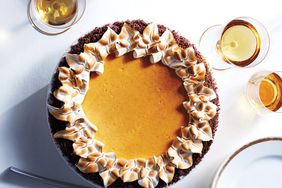 Pumpkin-Cheesecake Pie with Gingersnap Crust