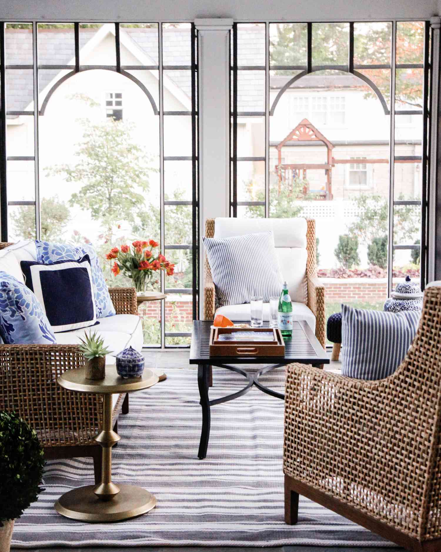 Window Backdrop in Enclosed Porch