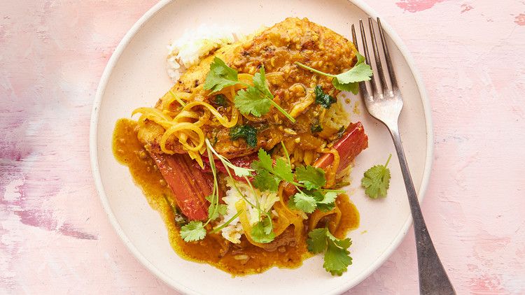 Pan Roasted Chicken with Rhubarb 