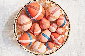 basket spun cotton eggs