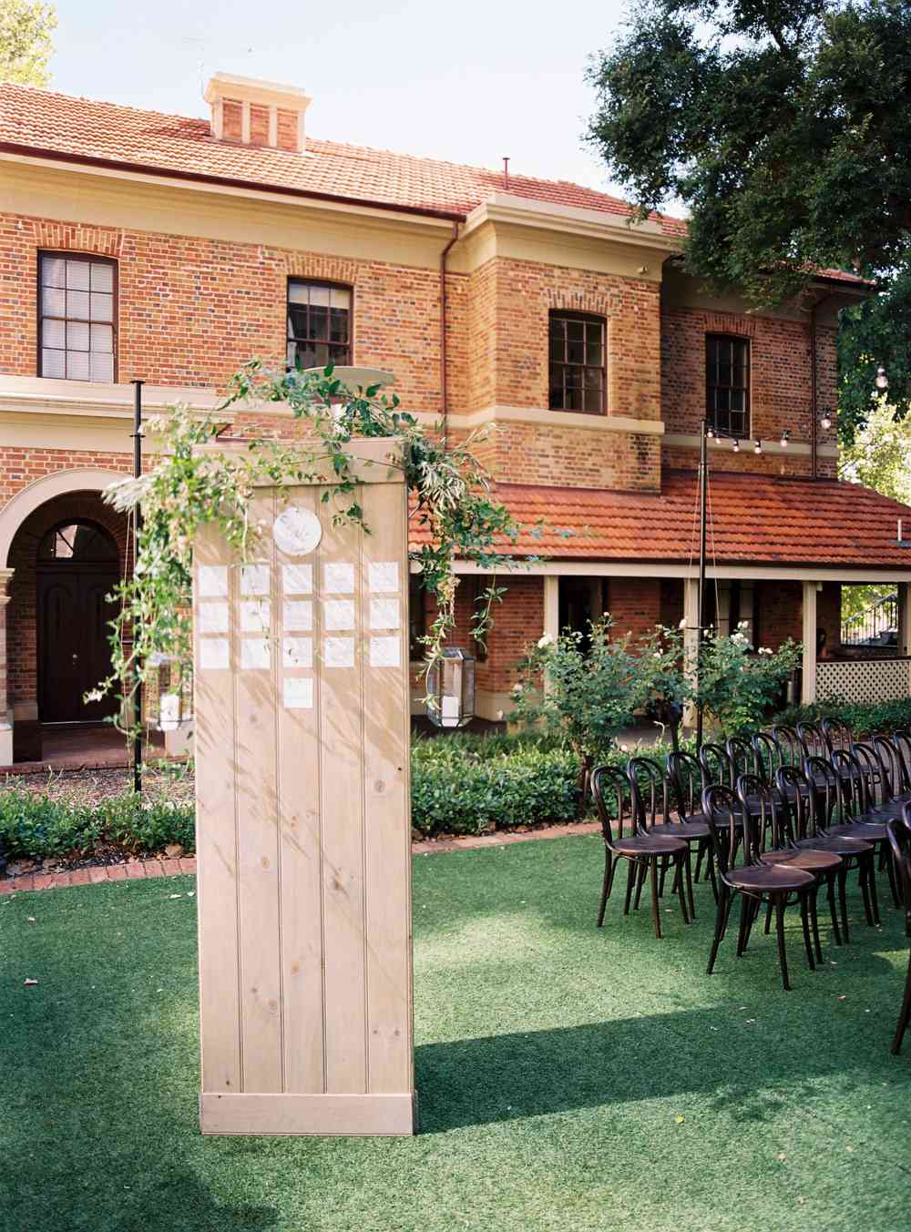 wooden seating chart