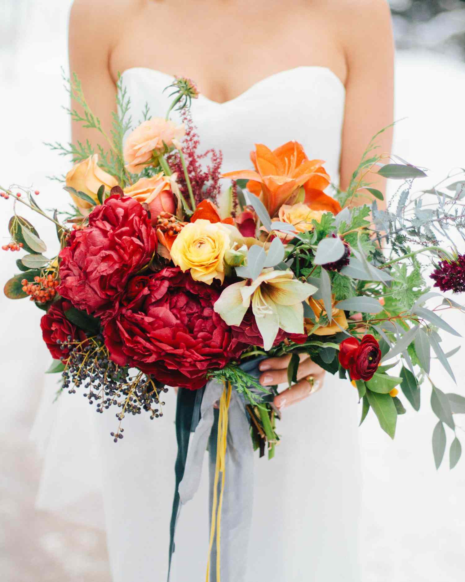 Red Peony Wedding Bouquet