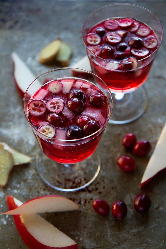 fruit champagne cocktail