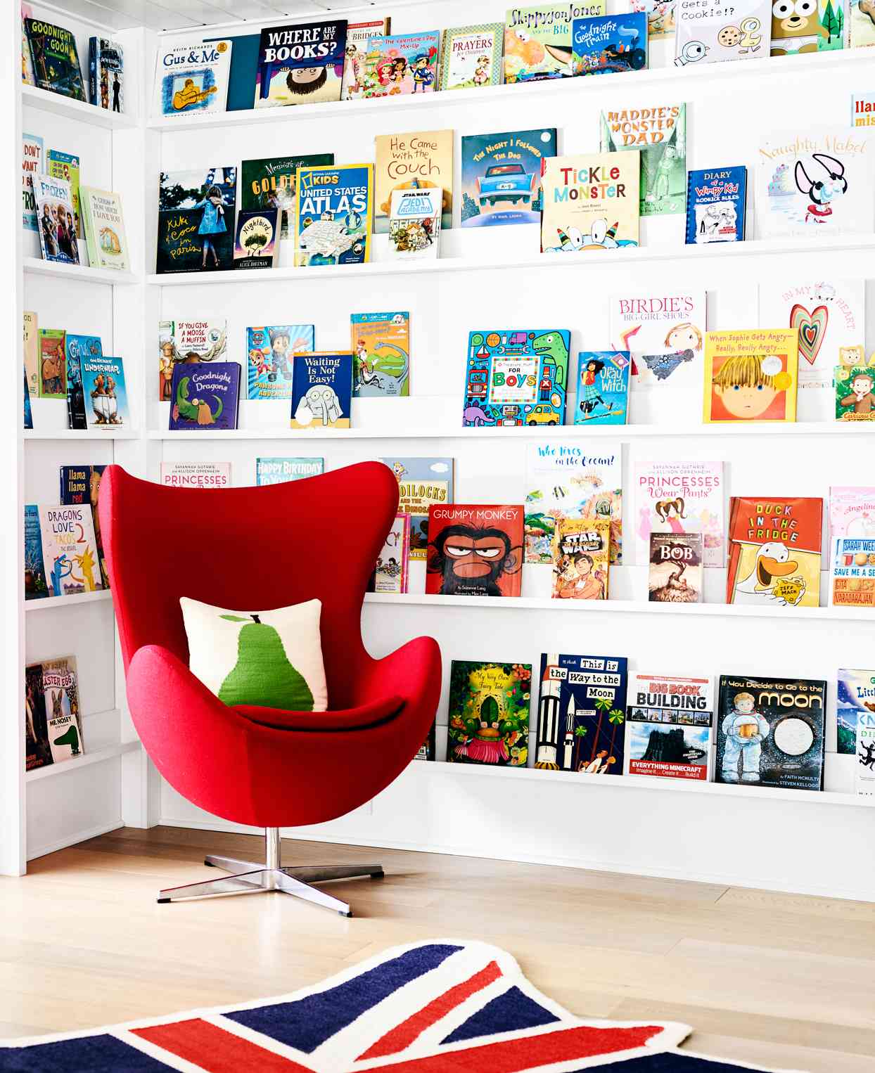 library wall of kids books