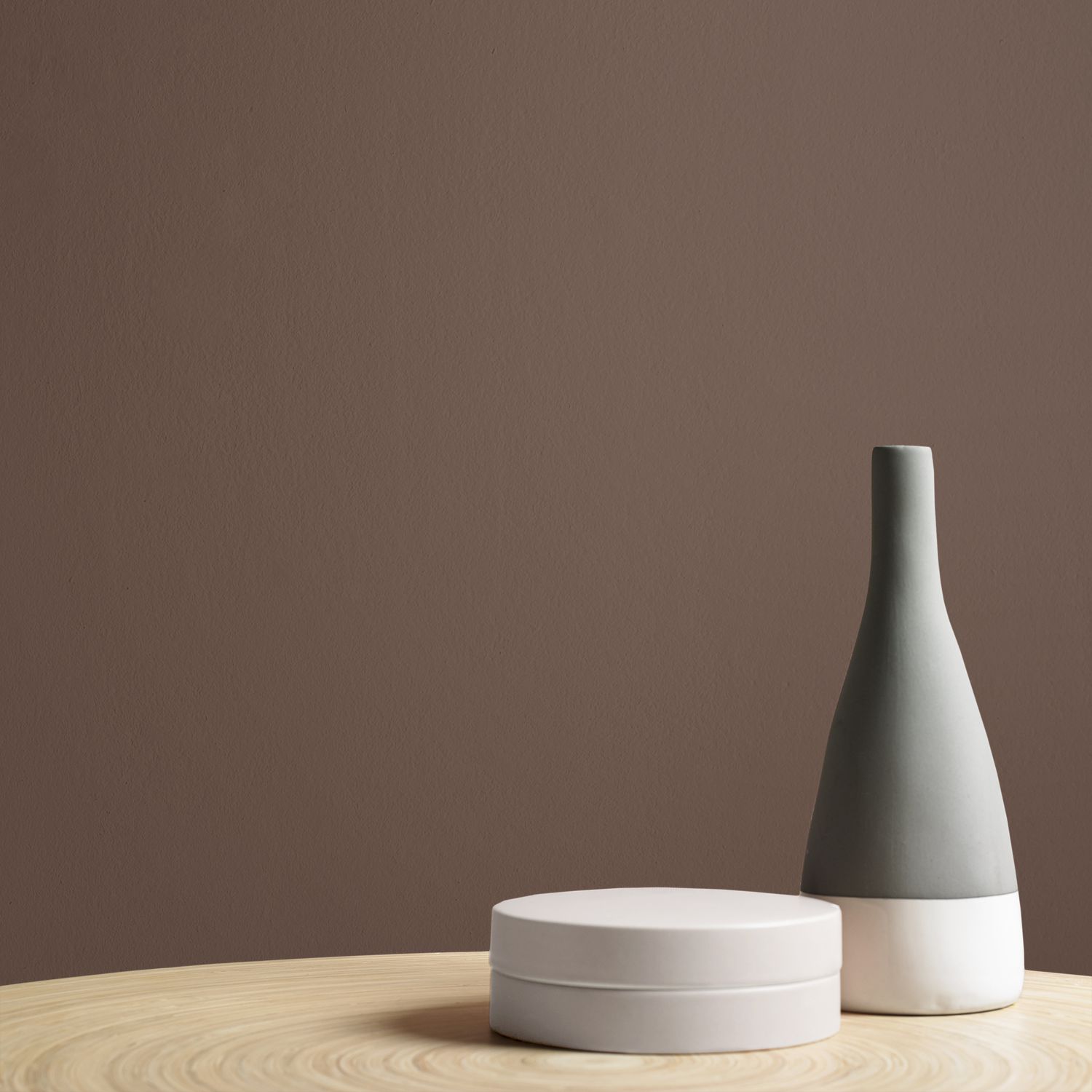 Painted wall with vase.