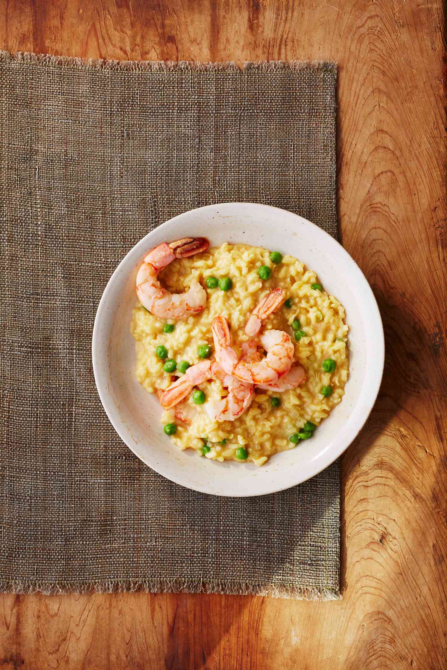 saffron risotto shrimp peas