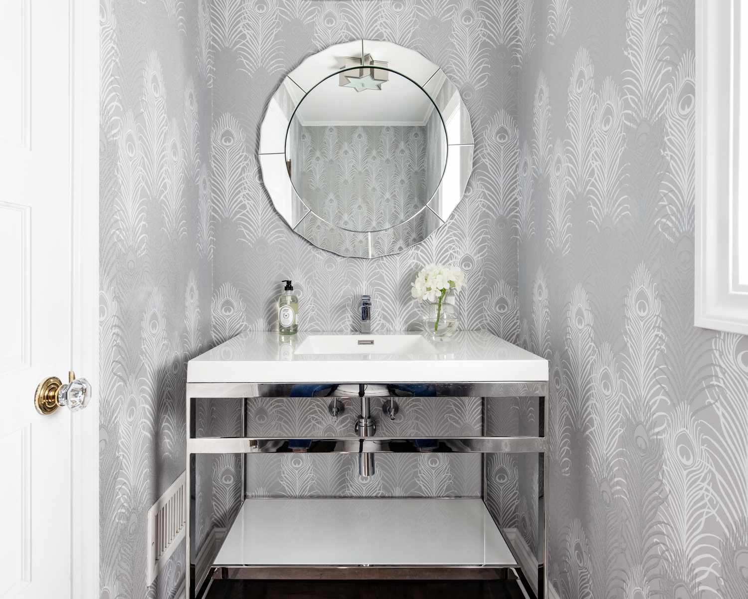 Gray and White Tonal Jewel Box Bathroom