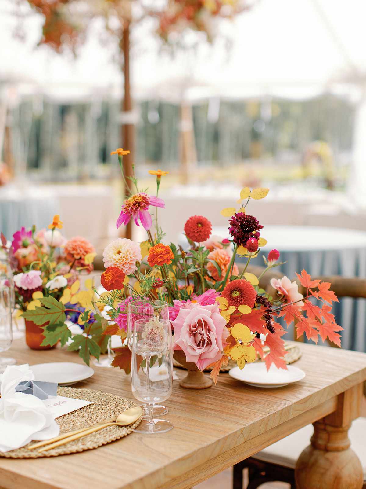 reception table floral centerpiece