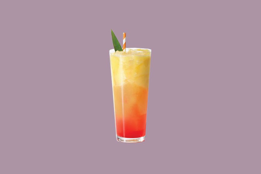 sunrise mocktail with striped straw