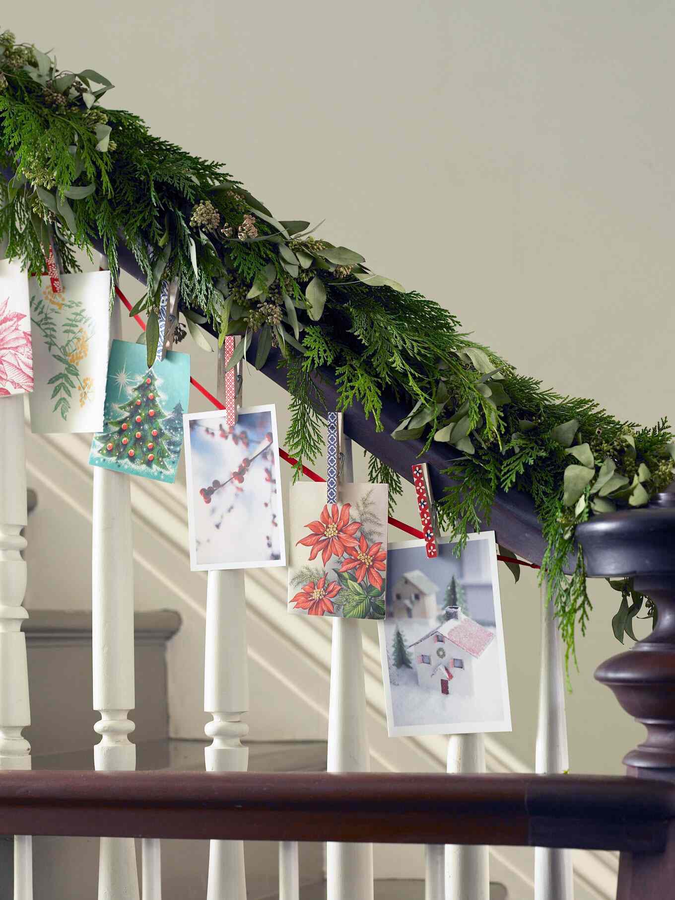 Pin And Paper; Greeting-Card Display With Clothespins