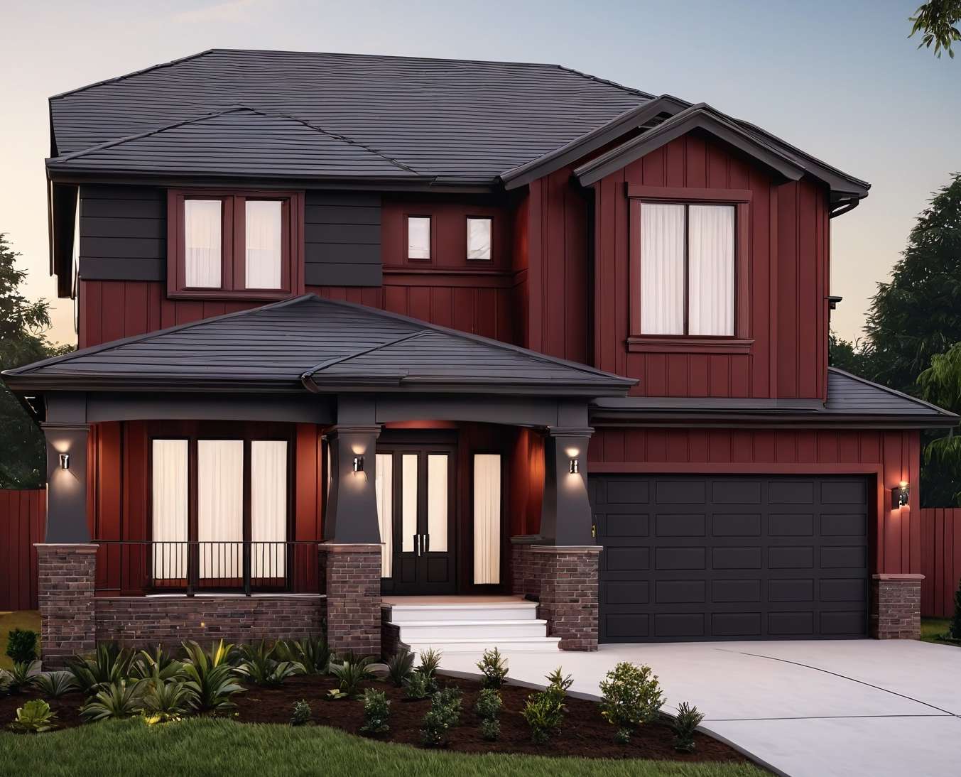 Home painted brownish red