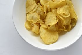 A bowl of potato chips