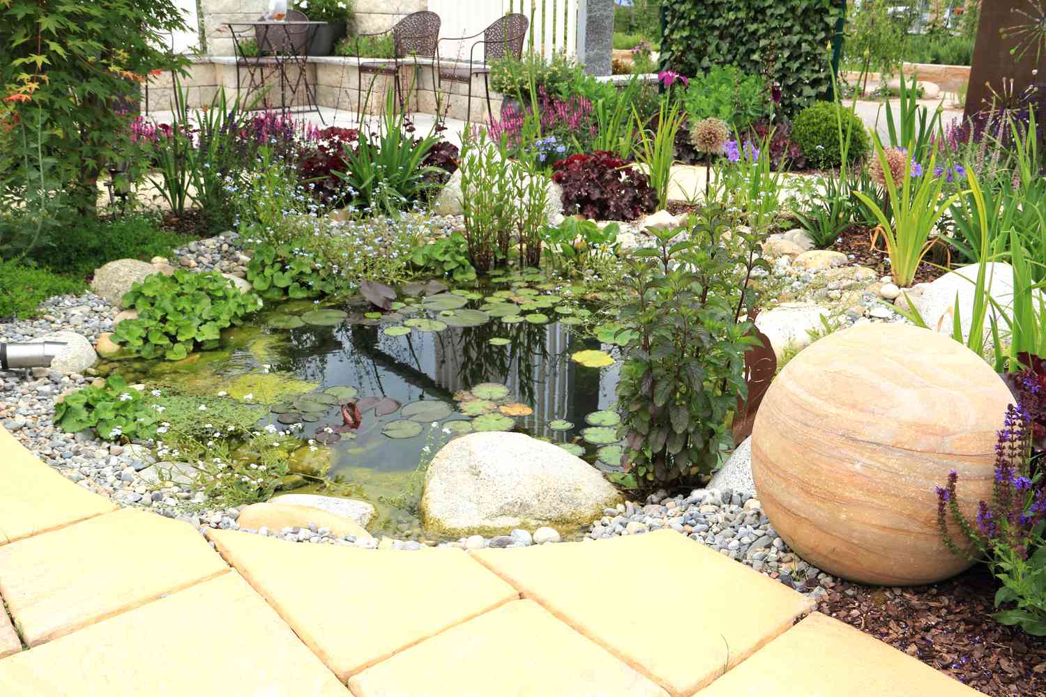 Garden with pond