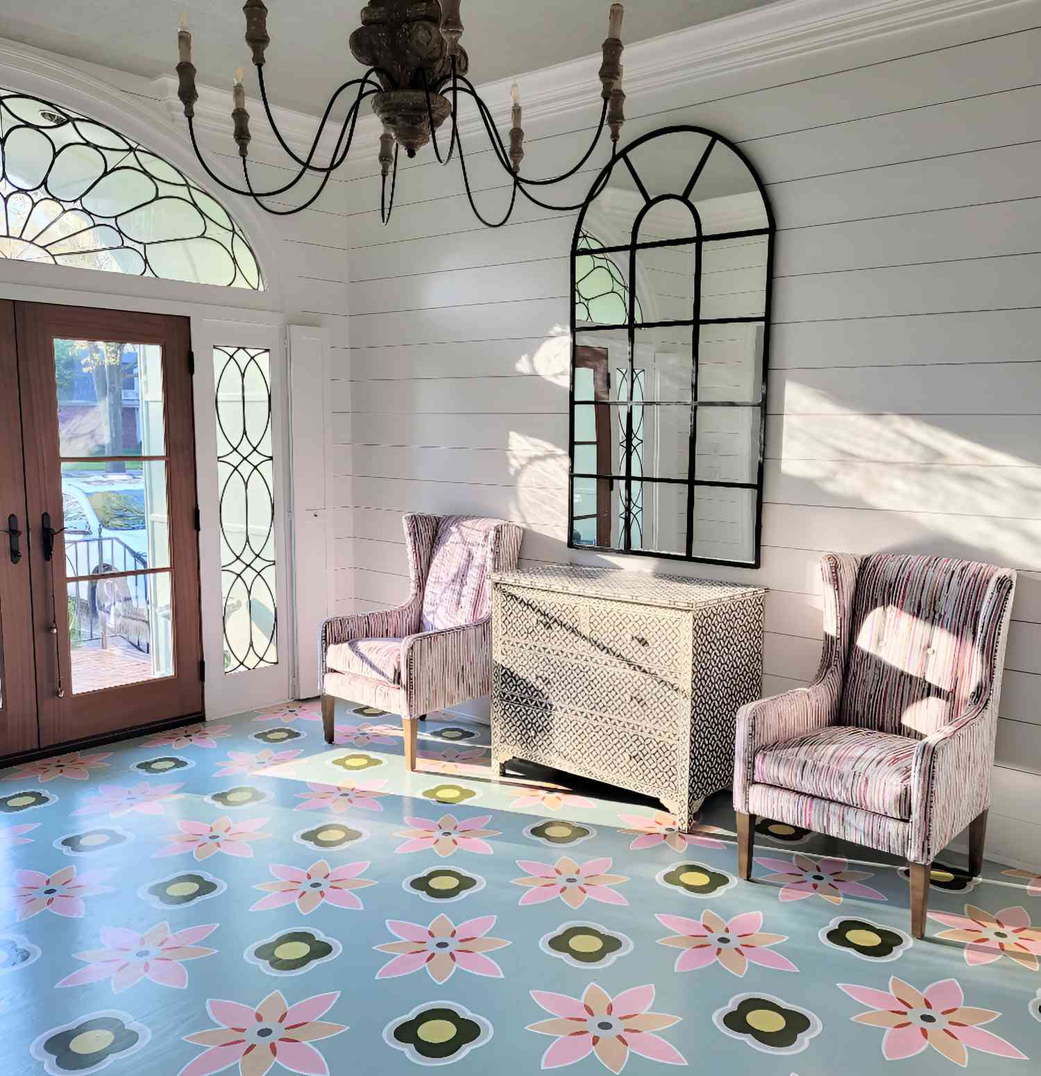 Floral Painted Wood Floors