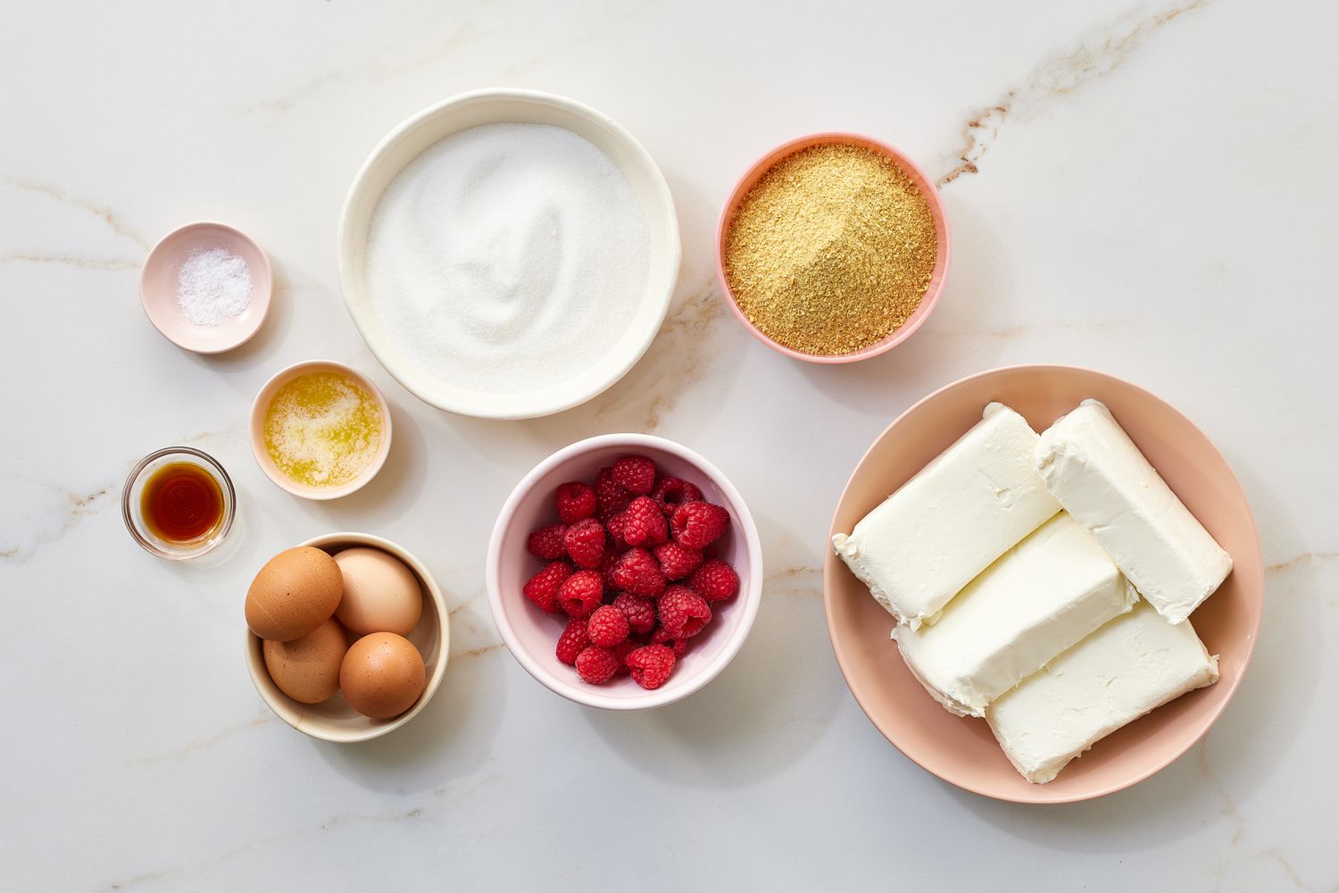Ingredients for Raspberry Swirl Cheesecake