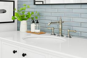 Bathroom with chrome faucet