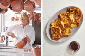 decorvow preparing food in a kitchen plate of French toast with syrup on the side