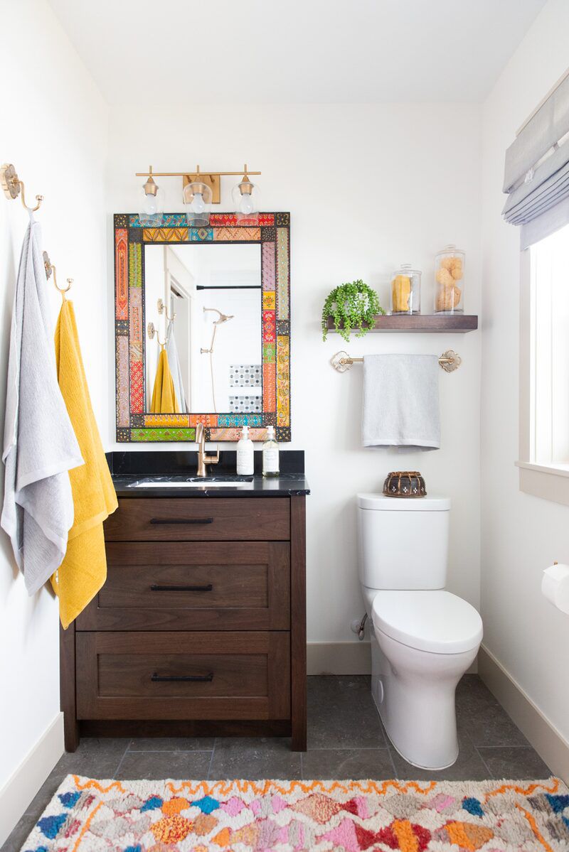 colorful small bathroom