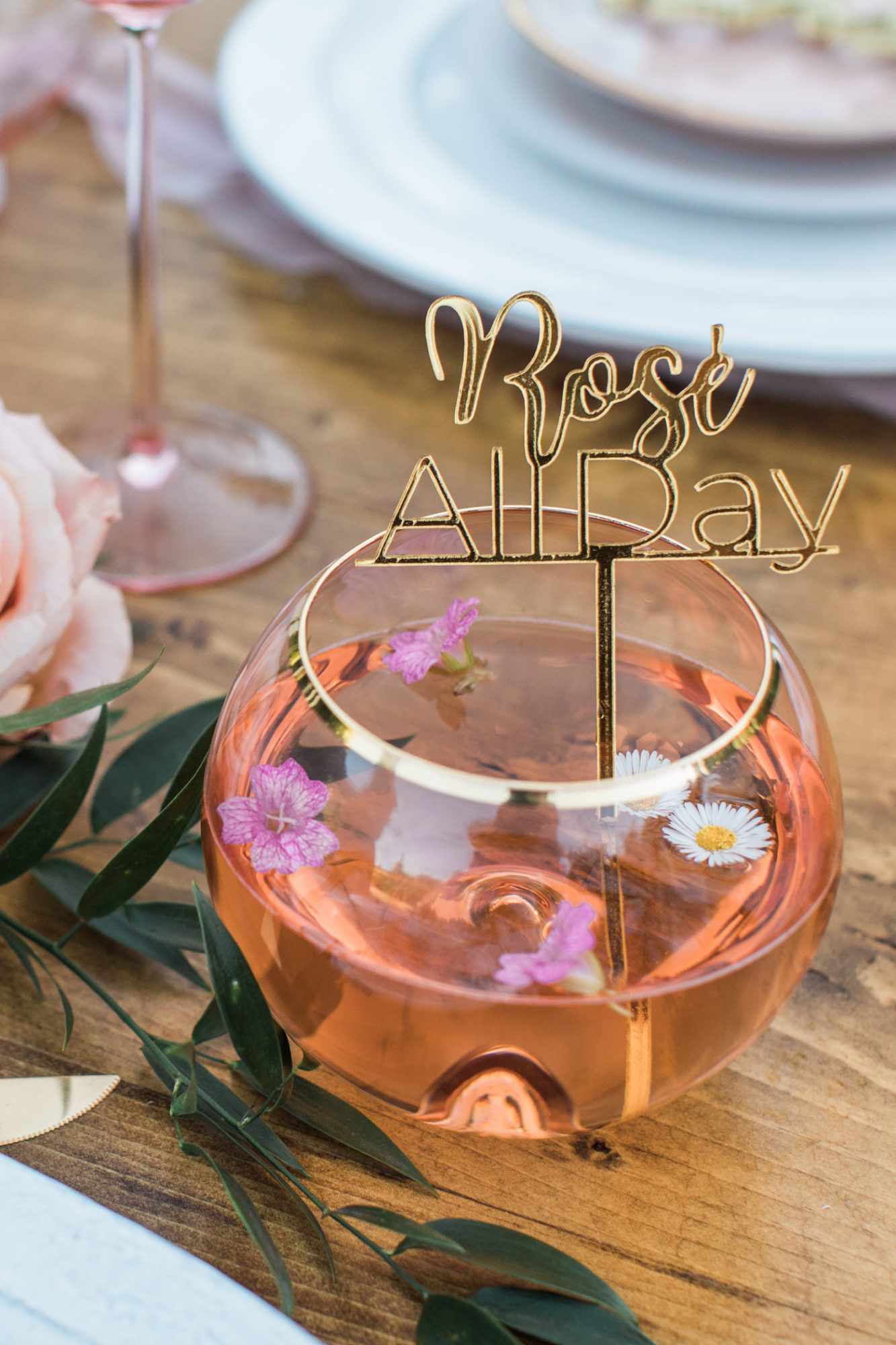 drink with floating flowers