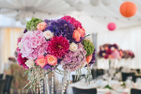 colorful floral arrangements at a wedding