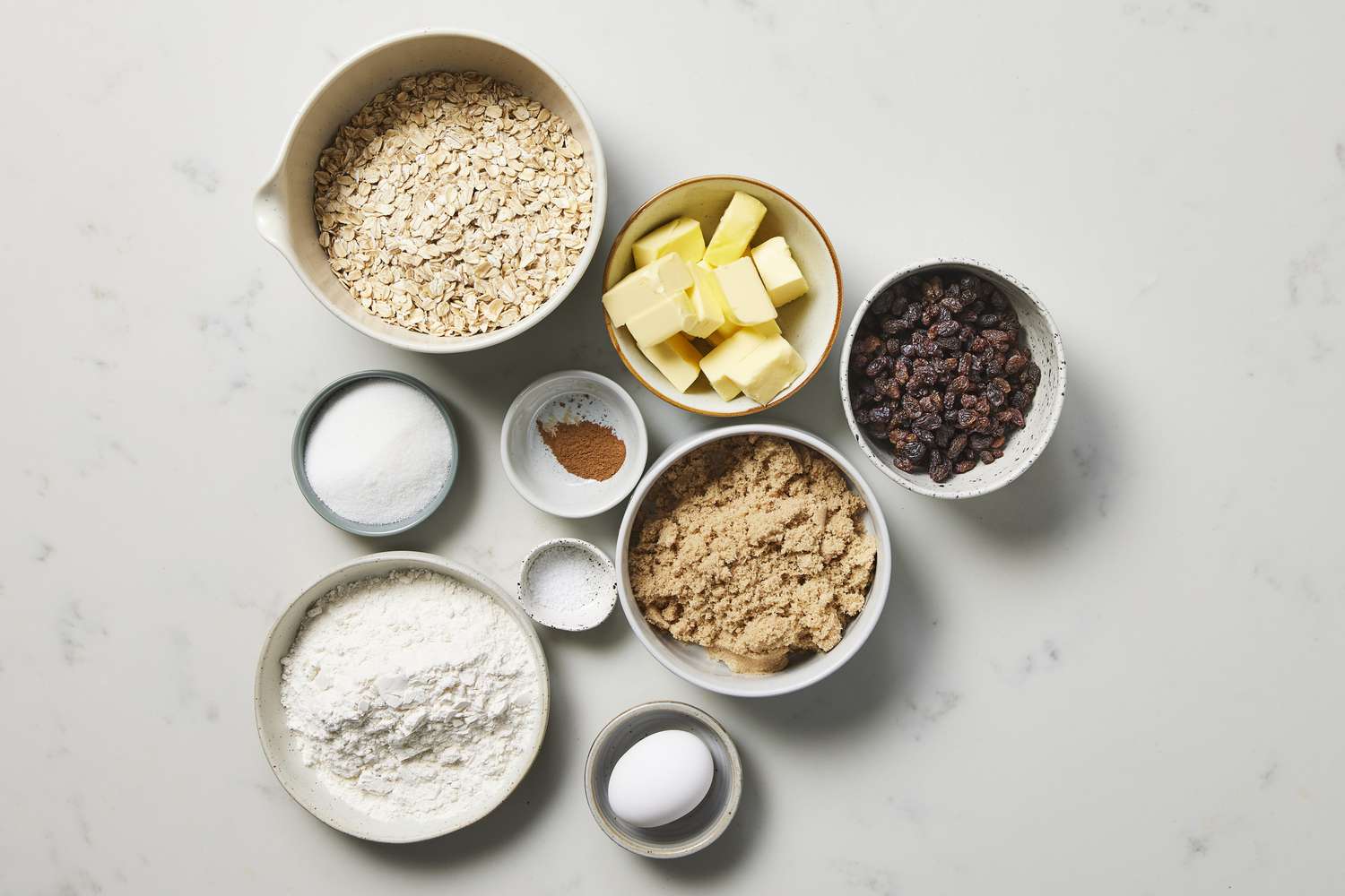 Ingredients for oatmeal rasin bars