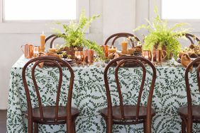 bold linens plant copper table setting