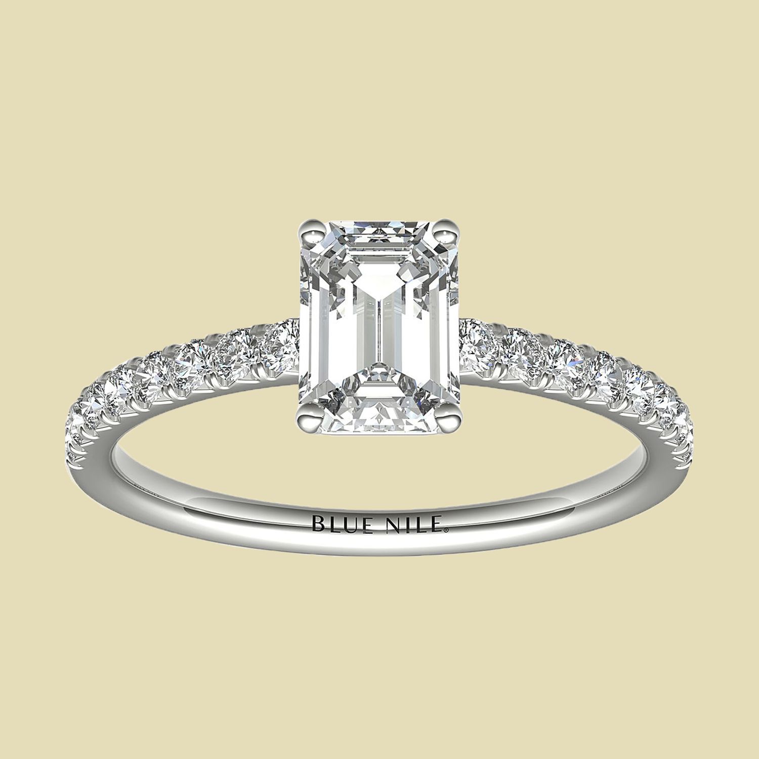 French Pavé Diamond Engagement Ring