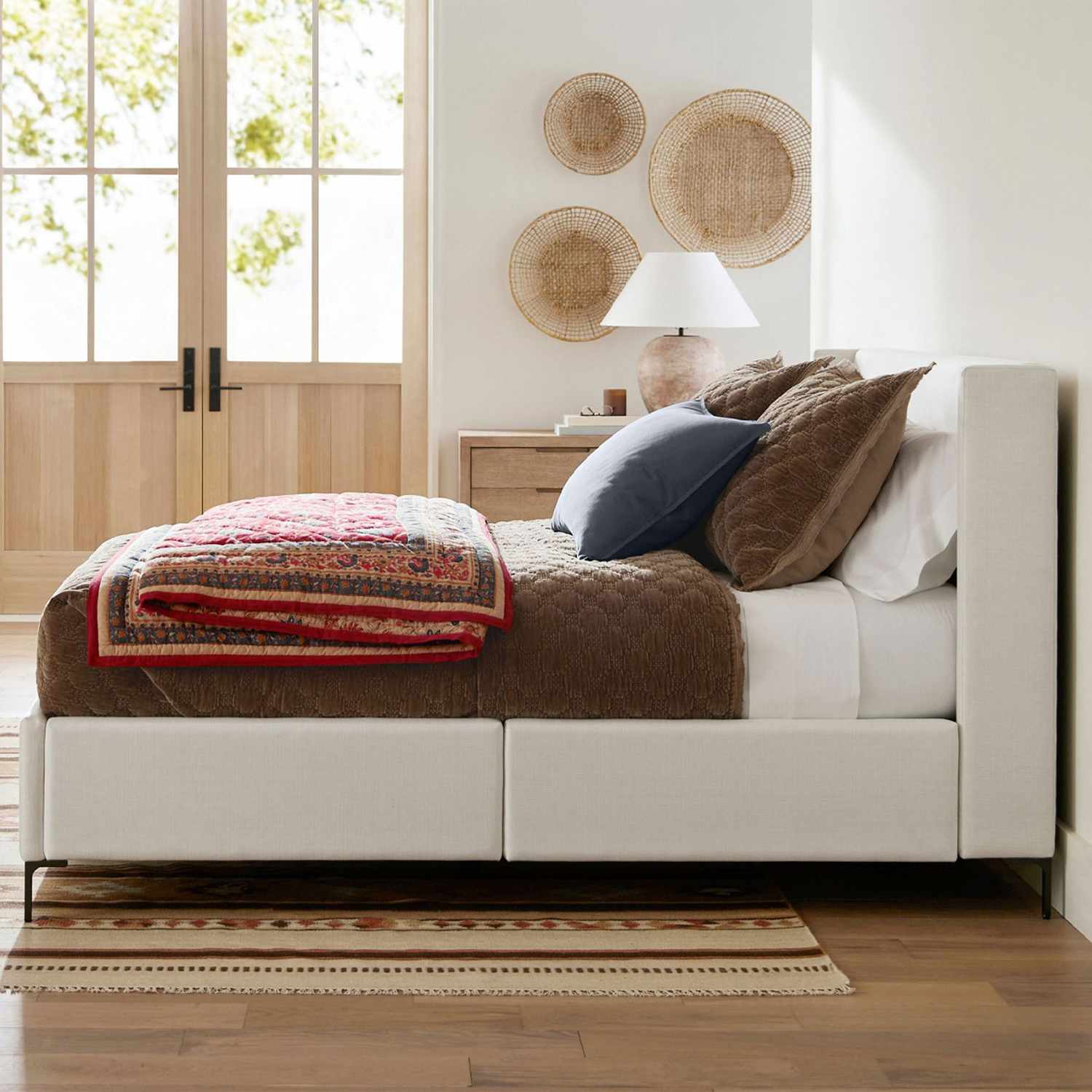 Pottery Barn Jake Upholstered Storage Platform Bed