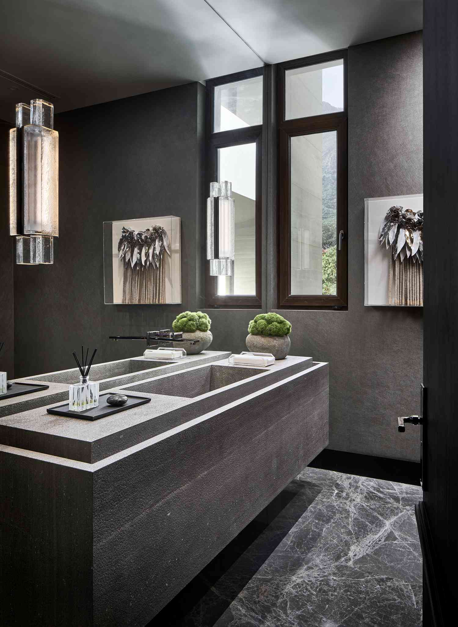 a gray bathroom
