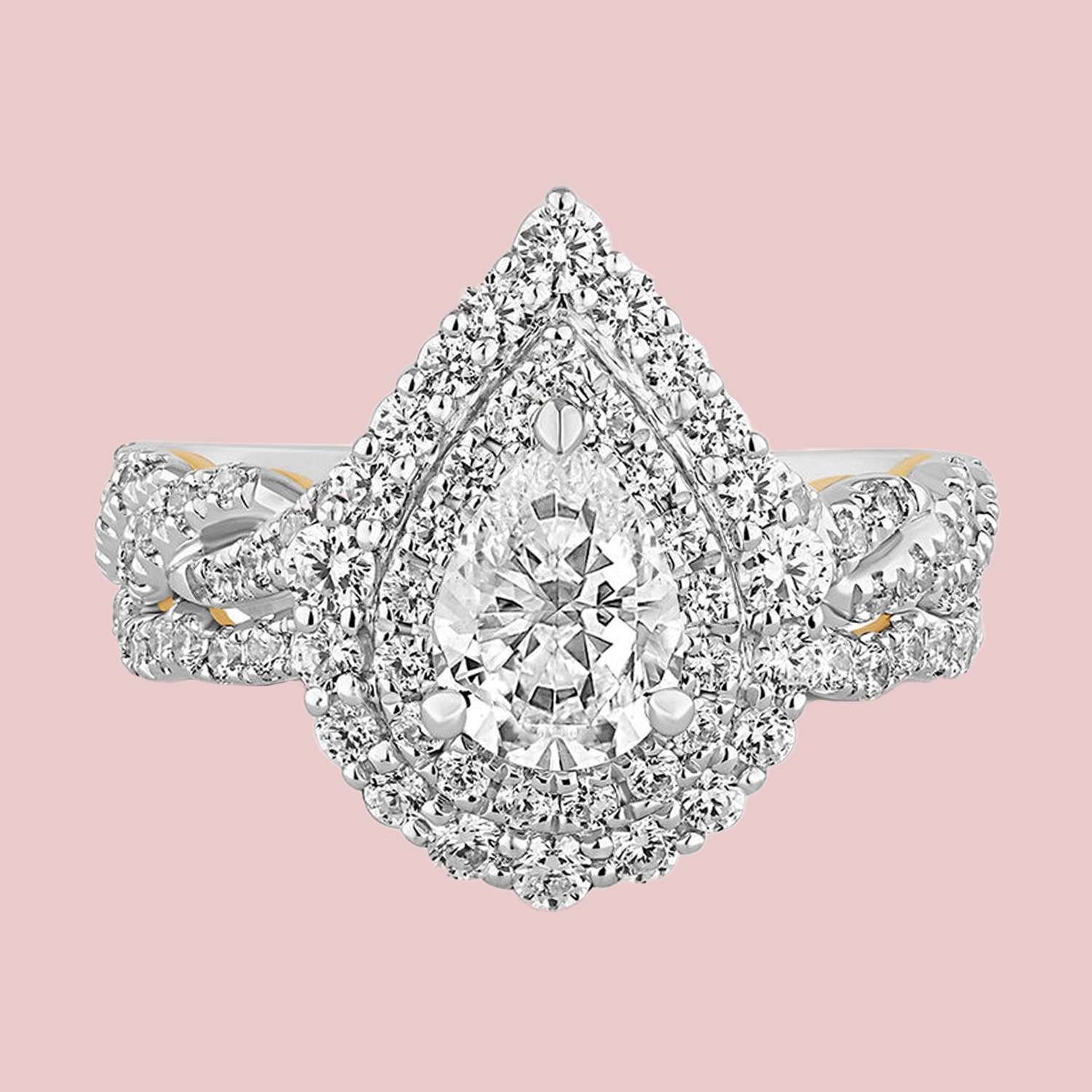 zac posen florence lab grown diamond bridal set in 14k white gold
