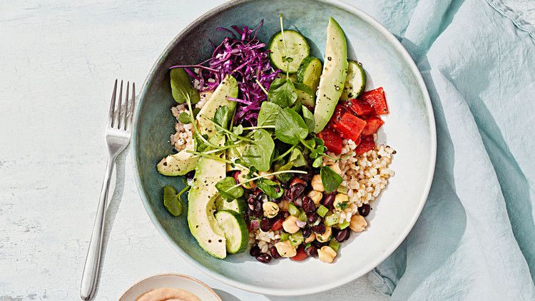 rice and bean salad bowl