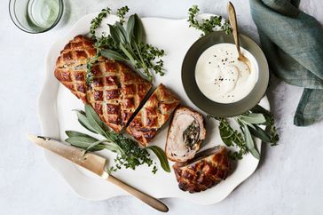 pork wellington with prosciutto and spinach mushroom stuffing