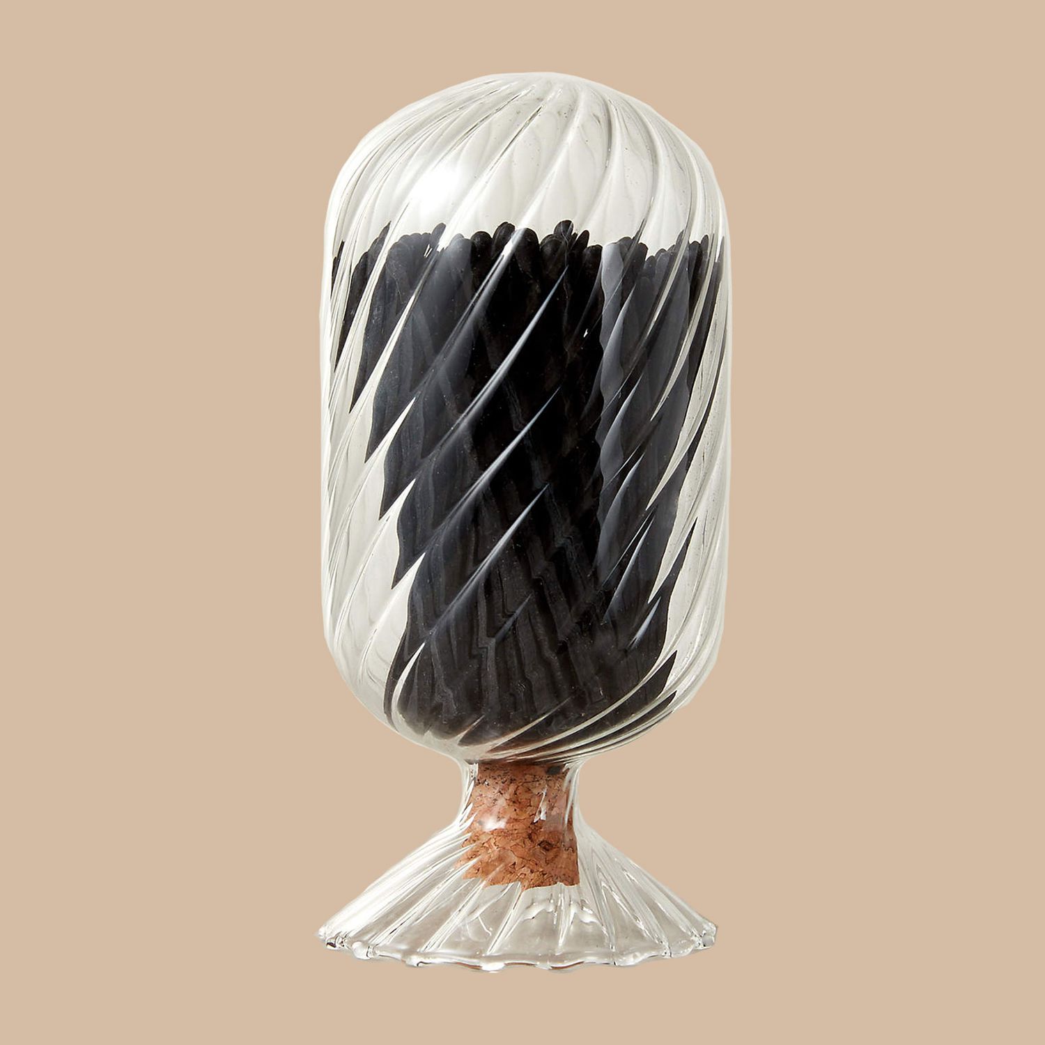 CB2 Small Glass Cloche With Black Matches