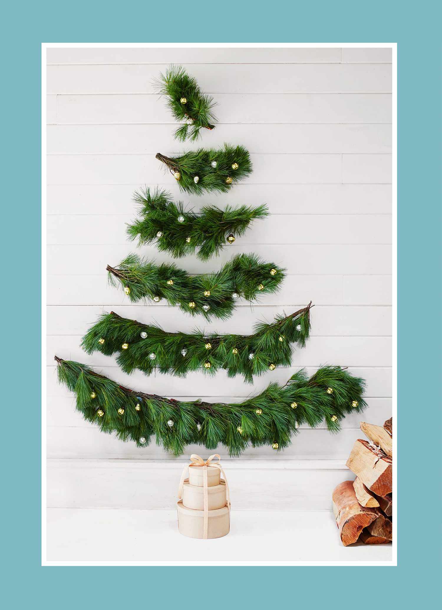 wall Christmas tree idea for small spaces wall