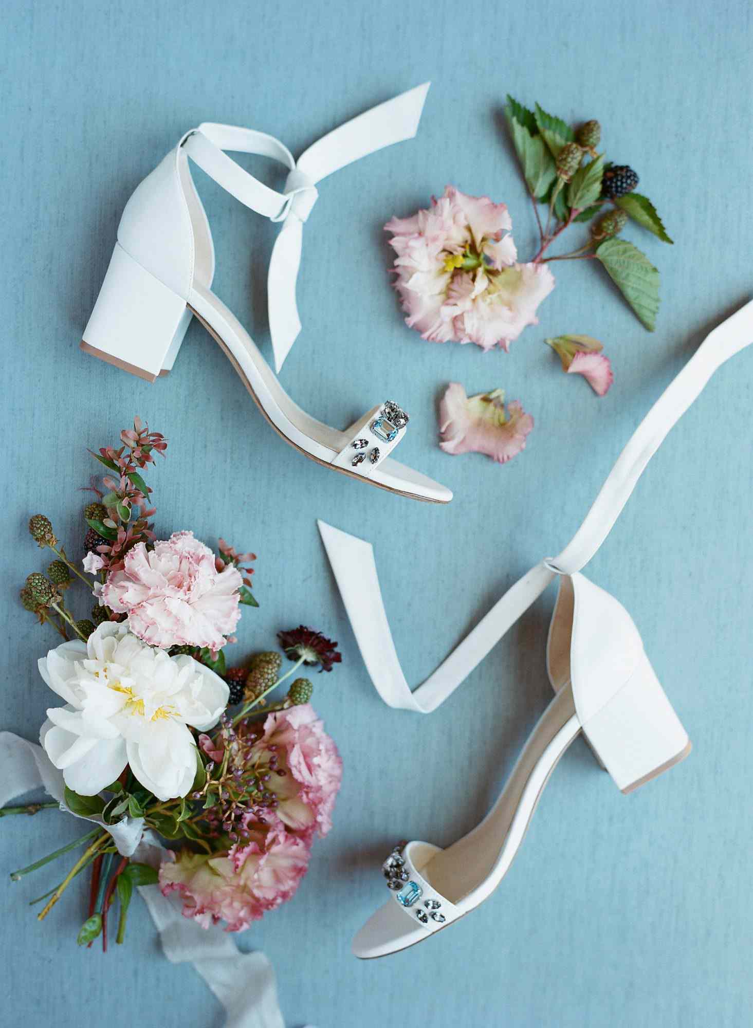 wedding shoes with flowers