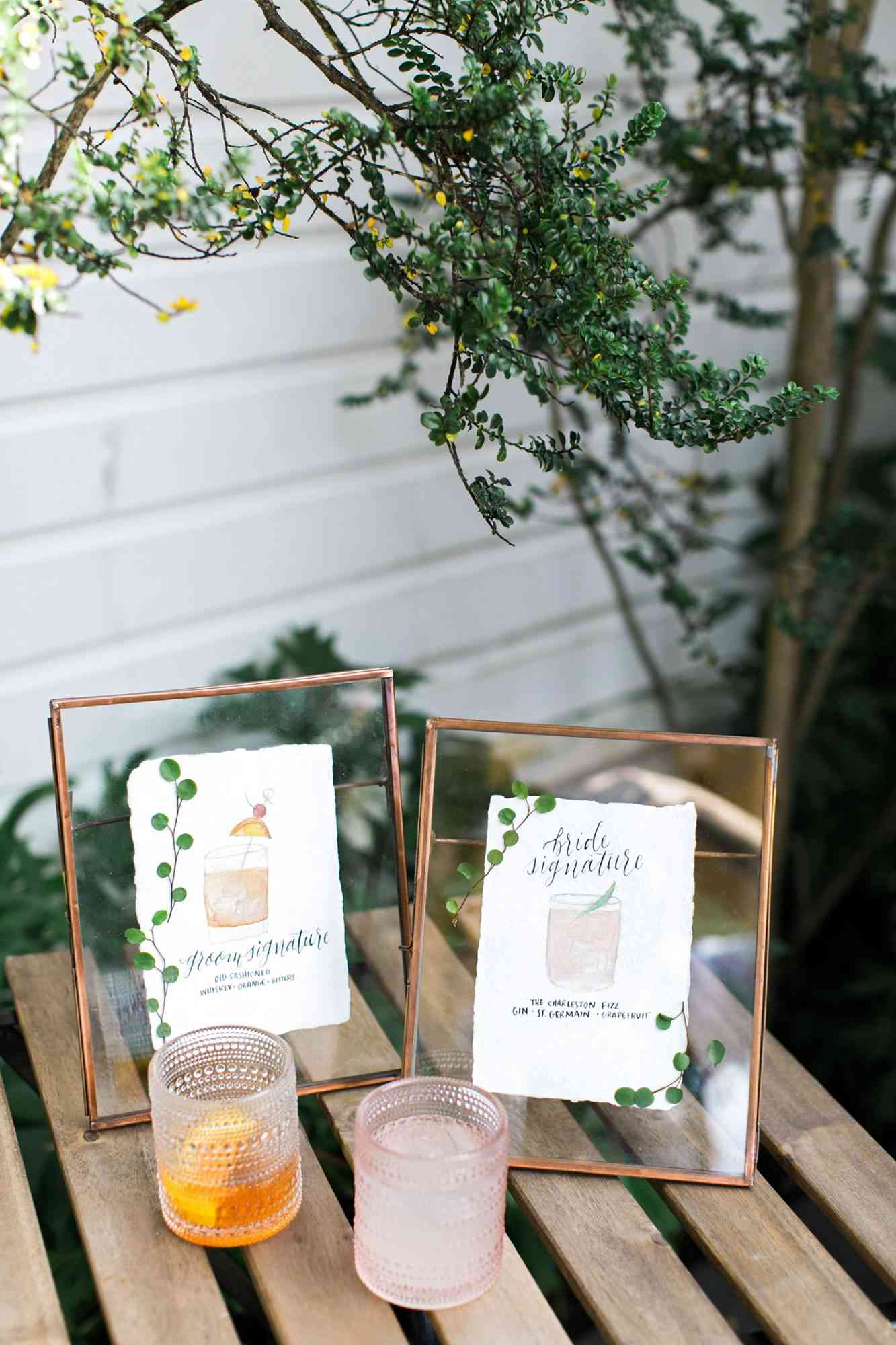 cassandra jason wedding cocktail signage