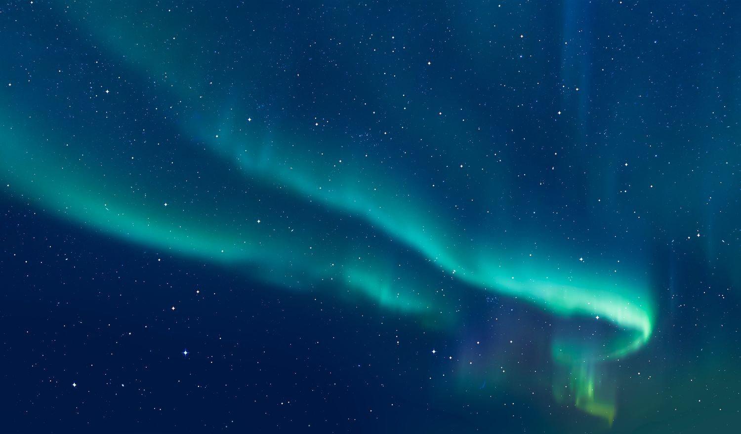 Aurora Borealis under a starry sky