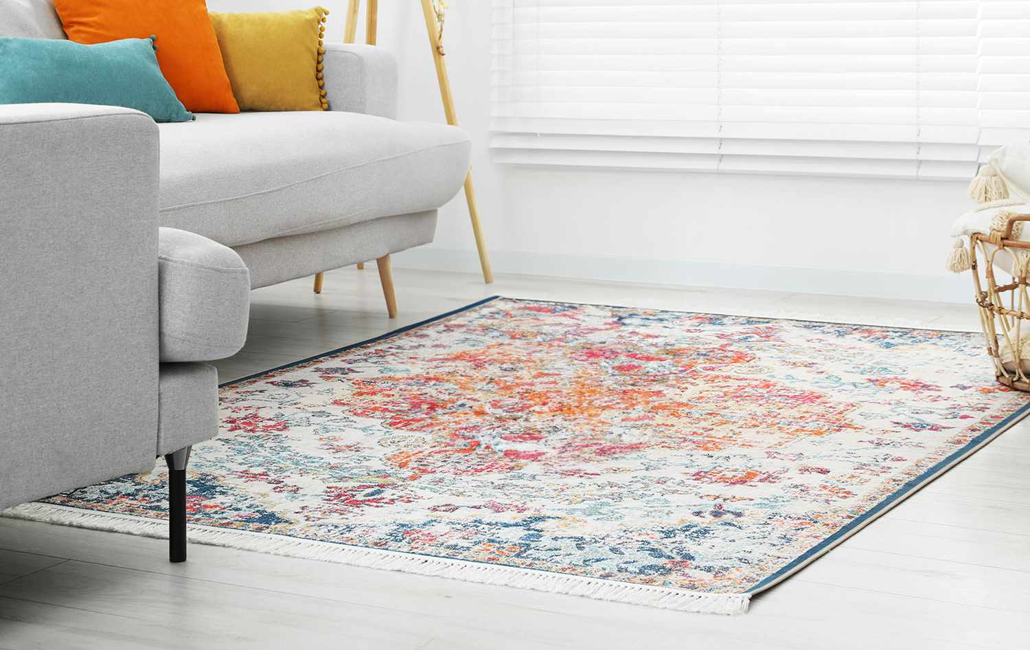 Area rug in living room