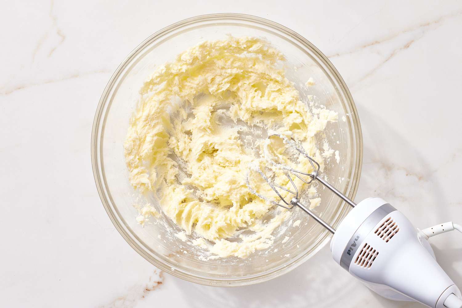Step 1 Beating butter and sugar for Vanilla Pound Cake