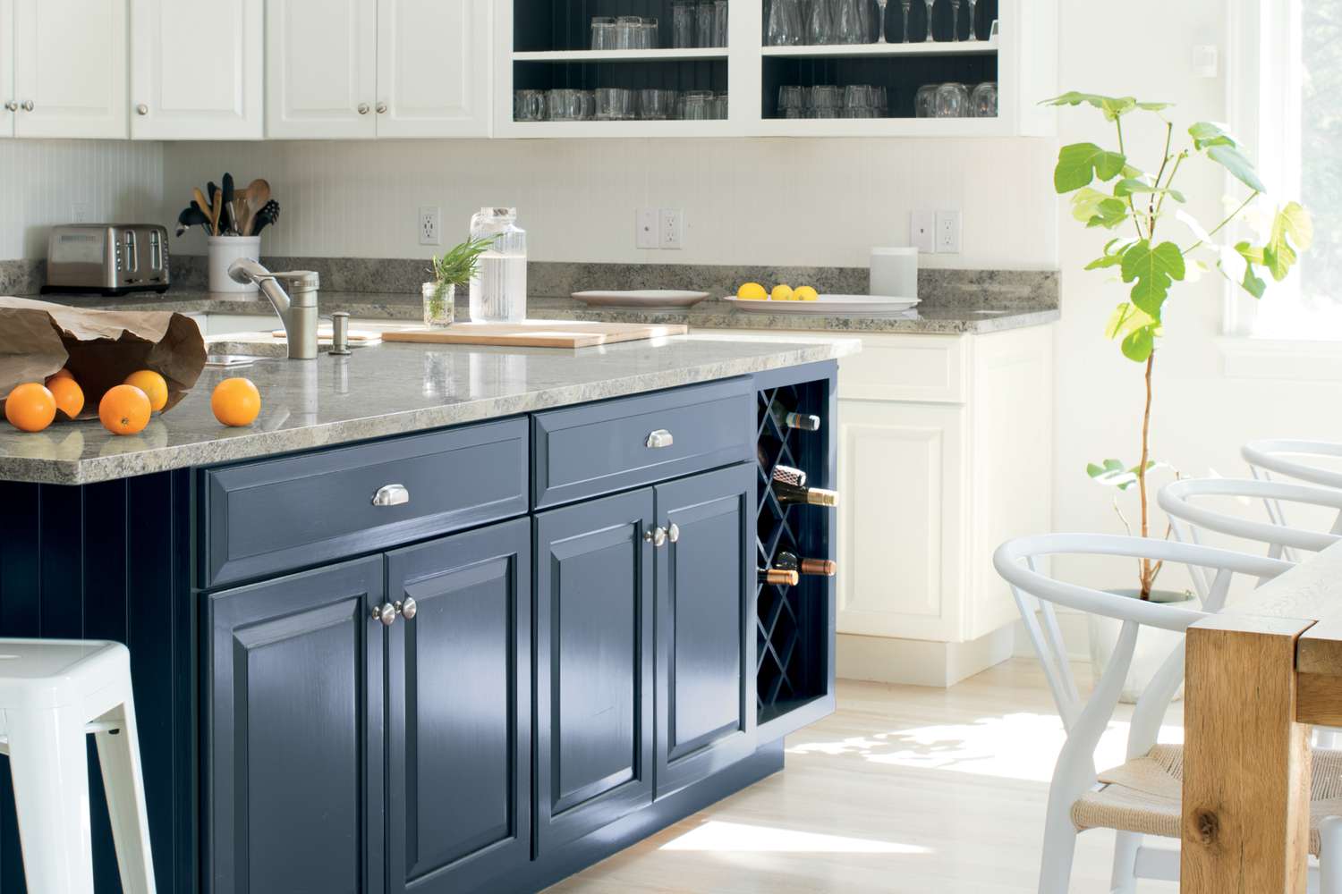 blue kitchen island