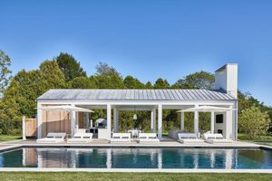 Pool house with open walls