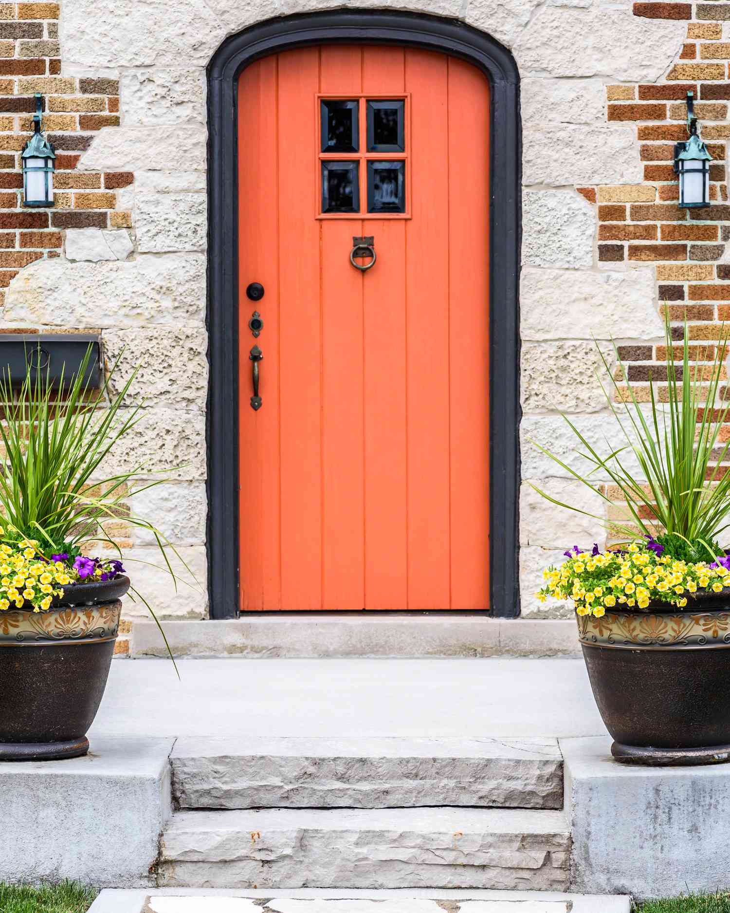 orange painted front door